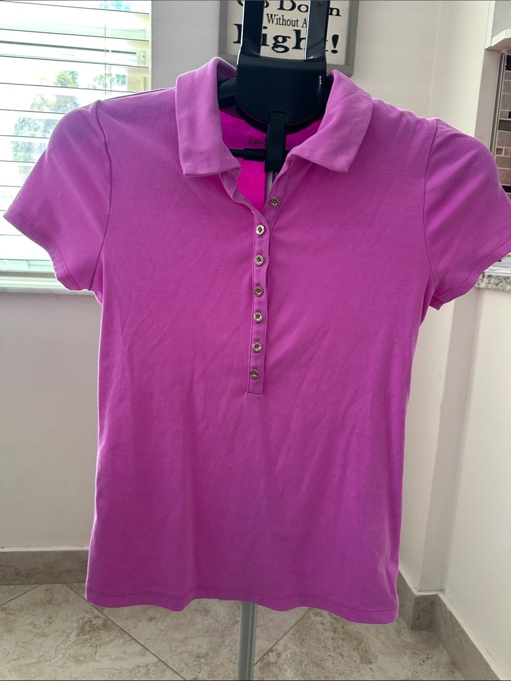 Lilly Pulitzer Pink Short-Sleeve Button-Down Polo